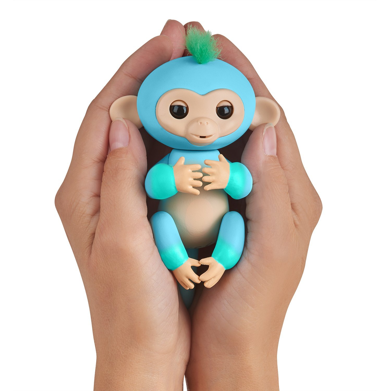 Интерактивная обезьянка Чарли, цвет - голубая с зеленым, 12 см.  